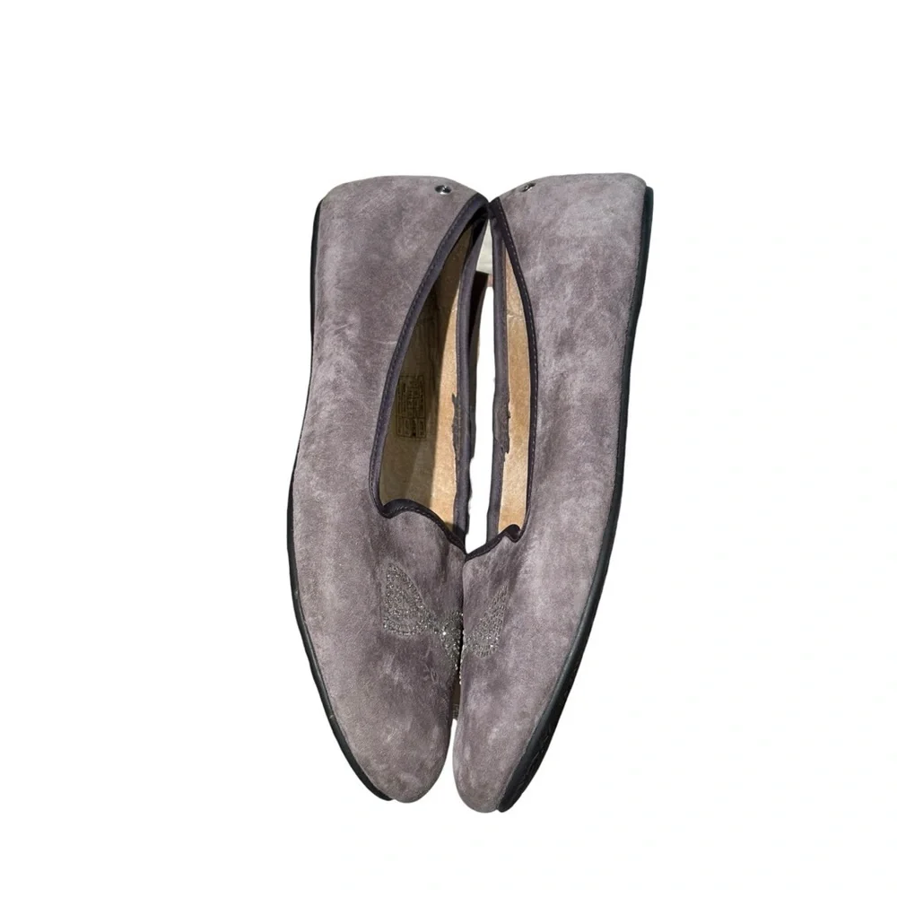 UGG Alloway Crystal Bow Flat Shoe Gray Size 9